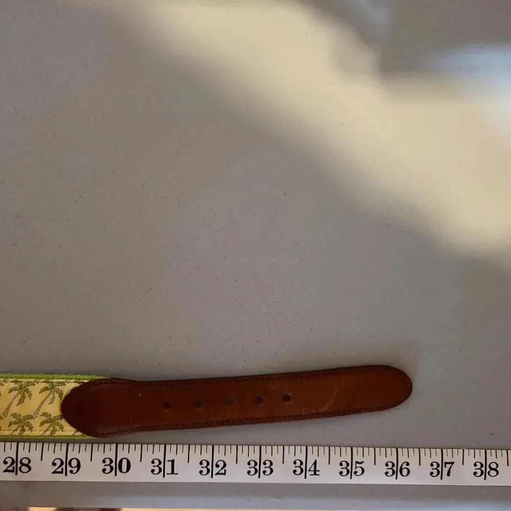 Eliza B Women's Belt Palm Tree Design Yellow &‎ Lime Green Size 32 Pre-Owned
